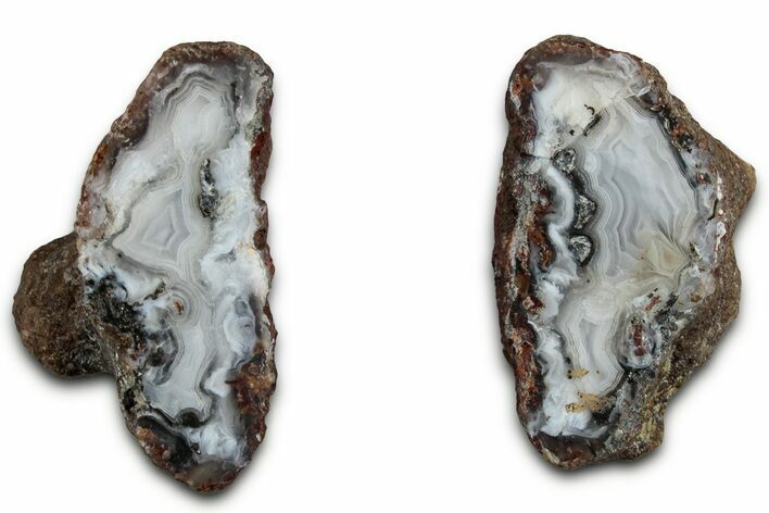 Polished Banded Agate Nodule Pair - Mexico #330456